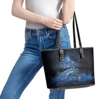 Matariki Kiwi Leather Tote Bag Silver Fern LT01 - Polynesian Pride