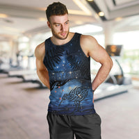 Personalised Matariki Kiwi Men Tank Top Silver Fern LT01 Black - Polynesian Pride