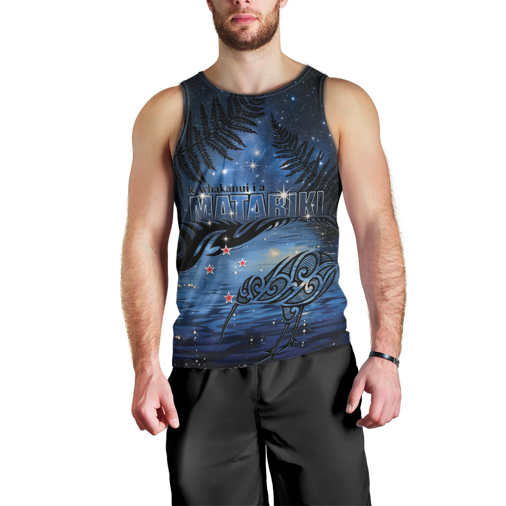 Personalised Matariki Kiwi Men Tank Top Silver Fern LT01 - Polynesian Pride
