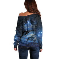 Personalised Matariki Kiwi Off Shoulder Sweater Silver Fern