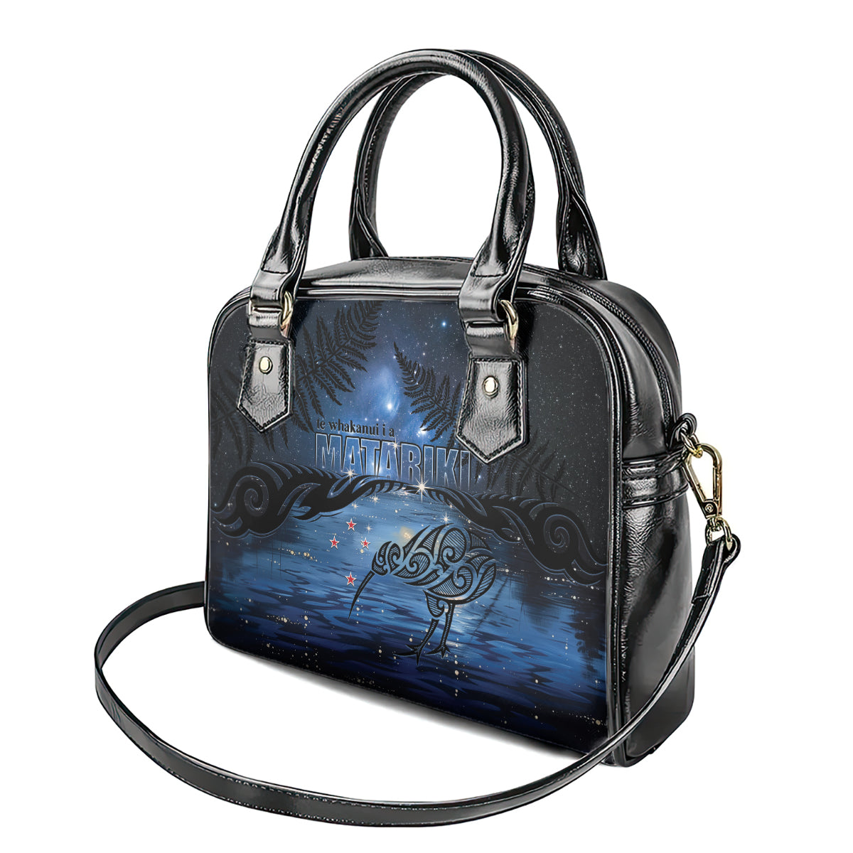 Matariki Kiwi Shoulder Handbag Silver Fern