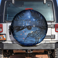 Matariki Kiwi Spare Tire Cover Silver Fern LT01 Black - Polynesian Pride
