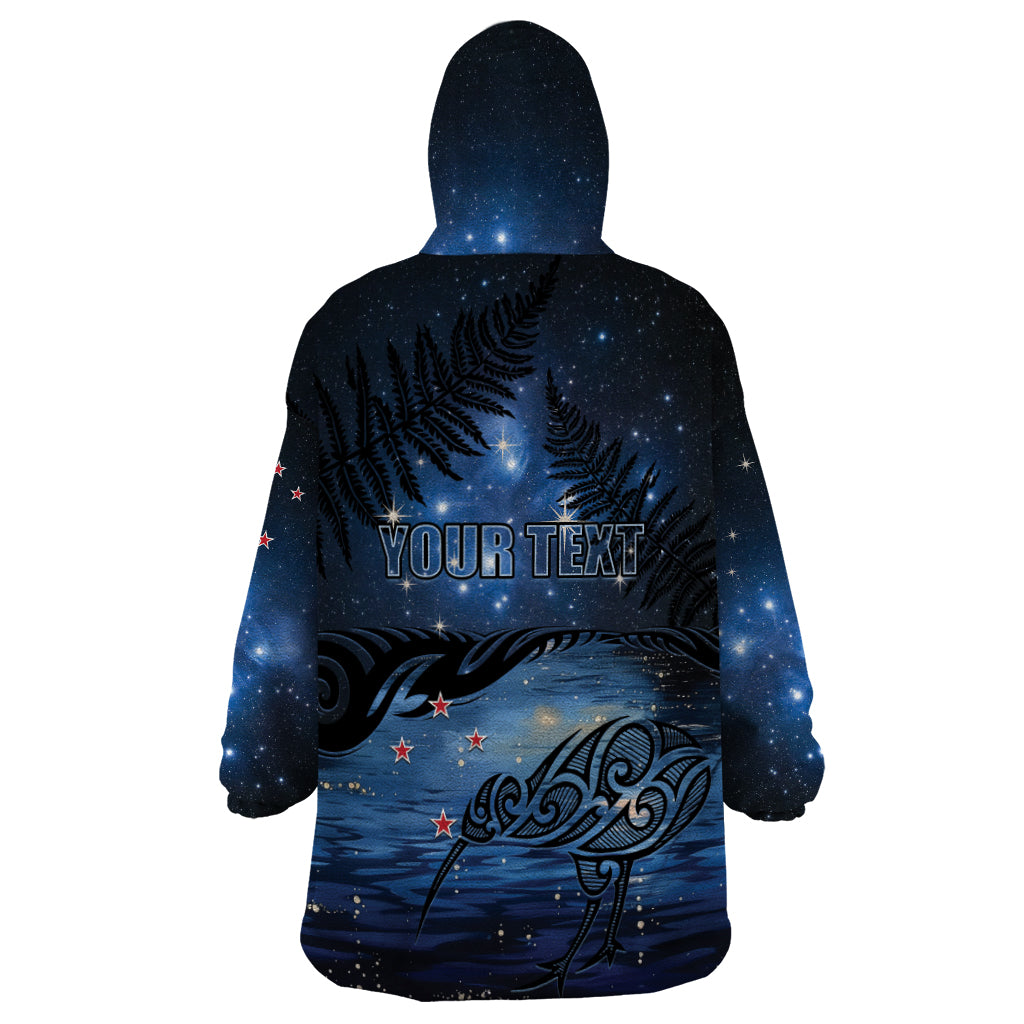 Personalised Matariki Kiwi Wearable Blanket Hoodie Silver Fern