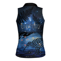 Personalised Matariki Kiwi Women Sleeveless Polo Shirt Silver Fern LT01 - Polynesian Pride