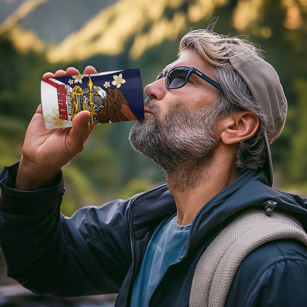 Personalized American Samoa 4 in 1 Can Cooler Tumbler Amerika Samoa Bald Eagle