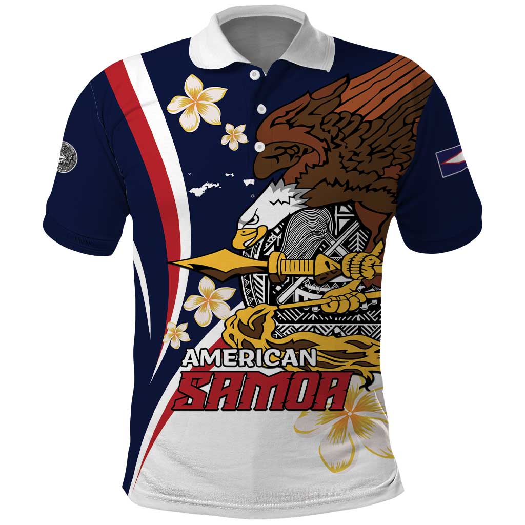 Personalized American Samoa Polo Shirt Amerika Samoa Bald Eagle