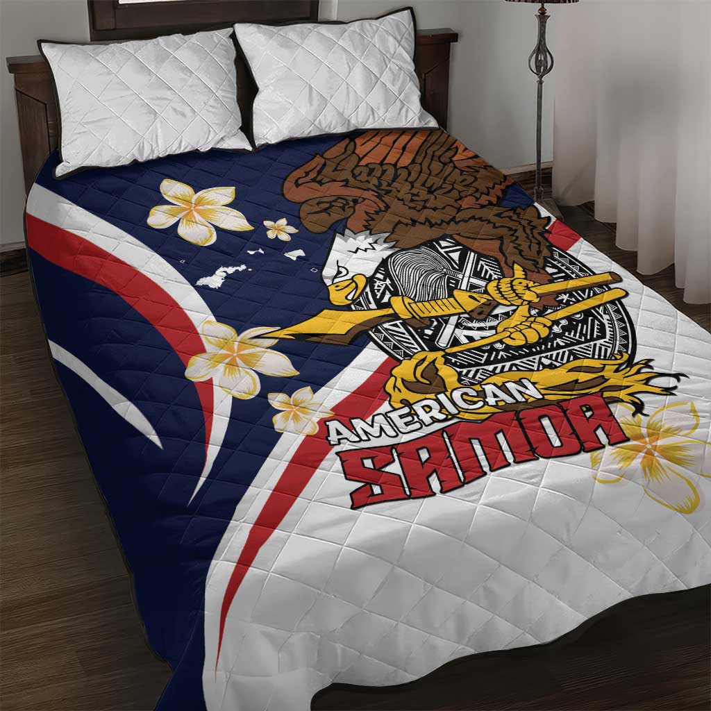 Personalized American Samoa Quilt Bed Set Amerika Samoa Bald Eagle