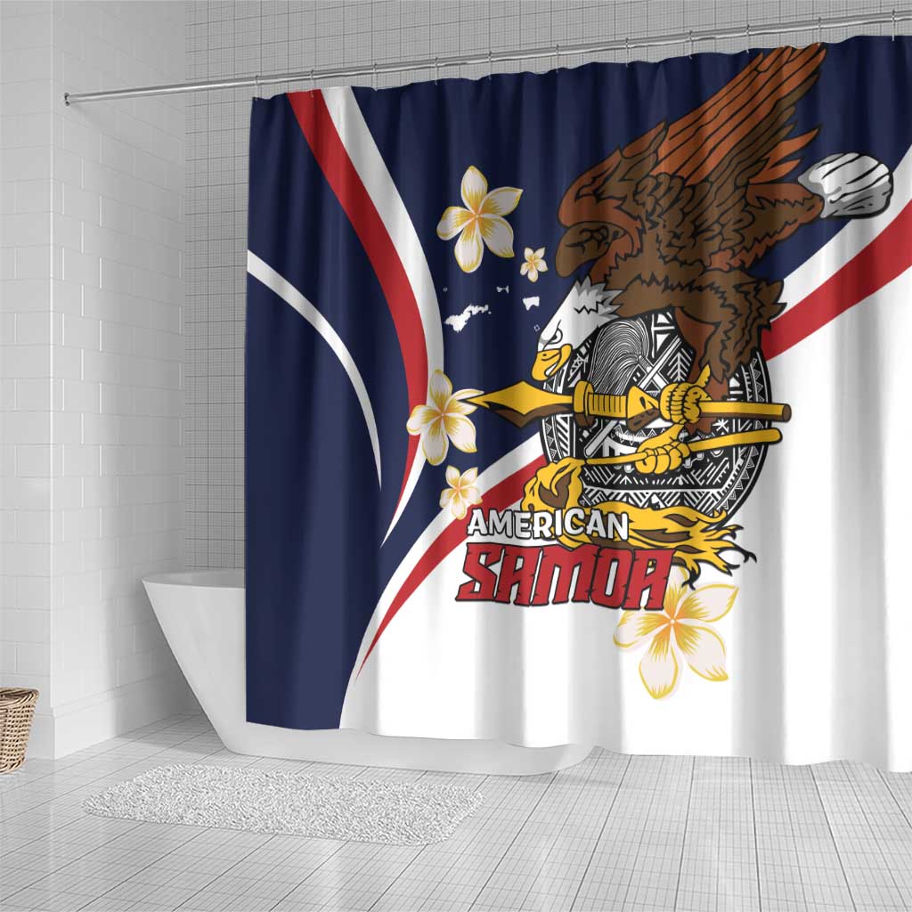 Personalized American Samoa Shower Curtain Amerika Samoa Bald Eagle