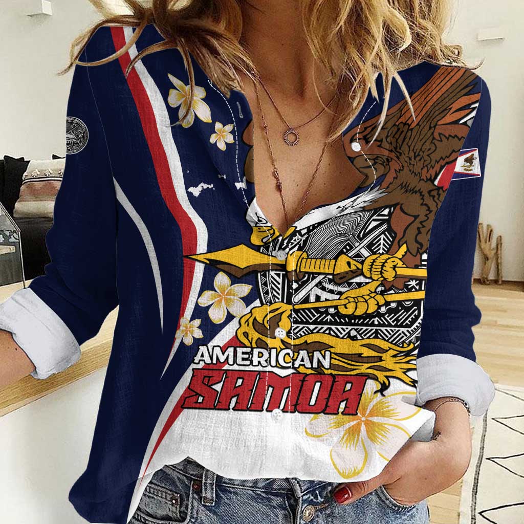 Personalized American Samoa Women Casual Shirt Amerika Samoa Bald Eagle