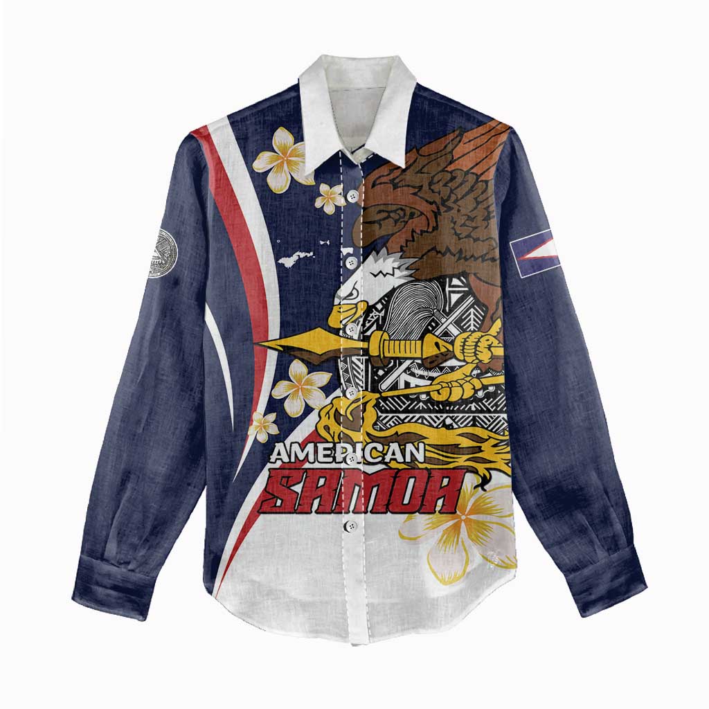 Personalized American Samoa Women Casual Shirt Amerika Samoa Bald Eagle