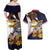 American Samoa Eagle Kava Bowl Couples Matching Off Shoulder Maxi Dress and Hawaiian Shirt Plumeria Polynesian Pattern