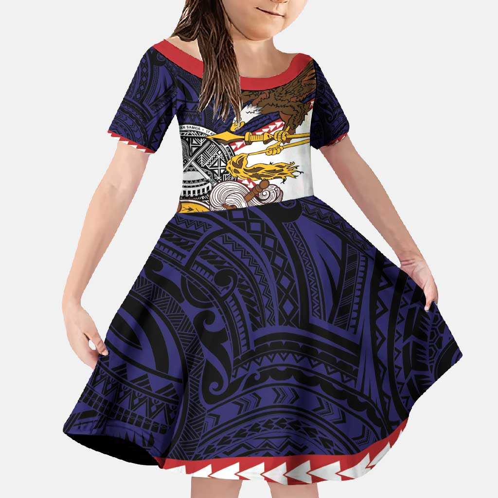 American Samoa Eagle Kava Bowl Family Matching Long Sleeve Bodycon Dress and Hawaiian Shirt Plumeria Polynesian Pattern