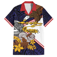 American Samoa Eagle Kava Bowl Family Matching Summer Maxi Dress and Hawaiian Shirt Plumeria Polynesian Pattern