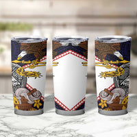American Samoa Eagle Kava Bowl Tumbler Cup Plumeria Polynesian Pattern