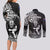 New Zealand Silver Fern Rugby Couples Matching Long Sleeve Bodycon Dress and Long Sleeve Button Shirts Maori Tiki Player With Ta Moko Tribal LT01 - Polynesian Pride