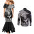 New Zealand Silver Fern Rugby Couples Matching Mermaid Dress and Long Sleeve Button Shirts Maori Tiki Player With Ta Moko Tribal LT01 - Polynesian Pride