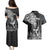 New Zealand Silver Fern Rugby Couples Matching Puletasi Dress and Hawaiian Shirt Maori Tiki Player With Ta Moko Tribal LT01 - Polynesian Pride
