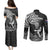 New Zealand Silver Fern Rugby Couples Matching Puletasi Dress and Long Sleeve Button Shirts Maori Tiki Player With Ta Moko Tribal LT01 - Polynesian Pride