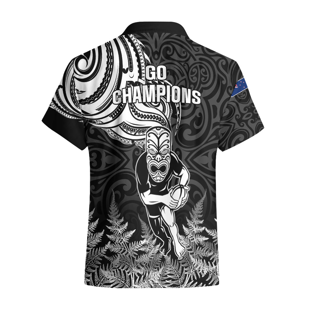 New Zealand Silver Fern Rugby Hawaiian Shirt Maori Tiki Player With Ta Moko Tribal LT01 - Polynesian Pride