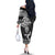 New Zealand Silver Fern Rugby Off The Shoulder Long Sleeve Dress Maori Tiki Player With Ta Moko Tribal LT01 - Polynesian Pride