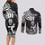 Custom New Zealand Silver Fern Rugby Couples Matching Long Sleeve Bodycon Dress and Long Sleeve Button Shirts Maori Tiki Player With Ta Moko Tribal LT01 - Polynesian Pride