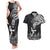 Custom New Zealand Silver Fern Rugby Couples Matching Tank Maxi Dress and Hawaiian Shirt Maori Tiki Player With Ta Moko Tribal LT01 Black - Polynesian Pride