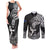 Custom New Zealand Silver Fern Rugby Couples Matching Tank Maxi Dress and Long Sleeve Button Shirts Maori Tiki Player With Ta Moko Tribal LT01 Black - Polynesian Pride