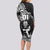 Custom New Zealand Silver Fern Rugby Long Sleeve Bodycon Dress Maori Tiki Player With Ta Moko Tribal LT01 - Polynesian Pride