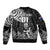 Custom New Zealand Silver Fern Rugby Sleeve Zip Bomber Jacket Maori Tiki Player With Ta Moko Tribal LT01 - Polynesian Pride