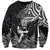 Custom New Zealand Silver Fern Rugby Sweatshirt Maori Tiki Player With Ta Moko Tribal LT01 Unisex Black - Polynesian Pride