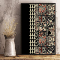 Hawaiian Quilt Canvas Wall Art Hibiscus Kakau Vintage Style LT01 - Polynesian Pride