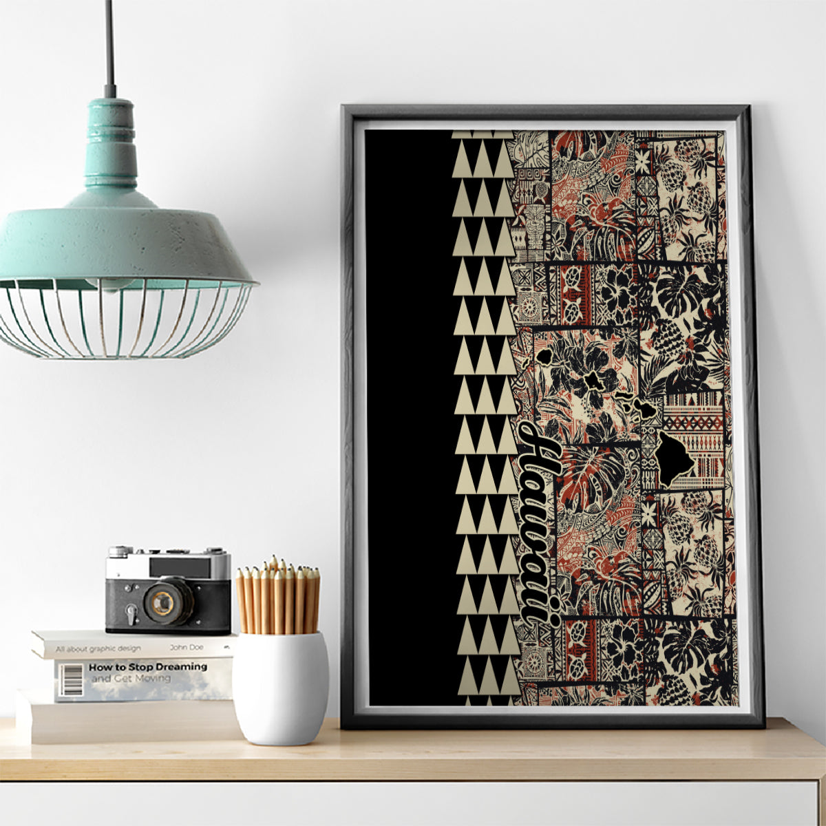 Hawaiian Quilt Canvas Wall Art Hibiscus Kakau Vintage Style LT01 - Polynesian Pride