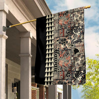 Hawaiian Quilt Garden Flag Hibiscus Kakau Vintage Style LT01 House Flag Beige - Polynesian Pride