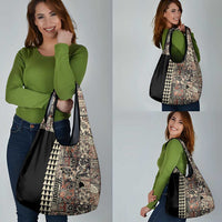 Hawaiian Quilt Grocery Bag Hibiscus Kakau Vintage Style