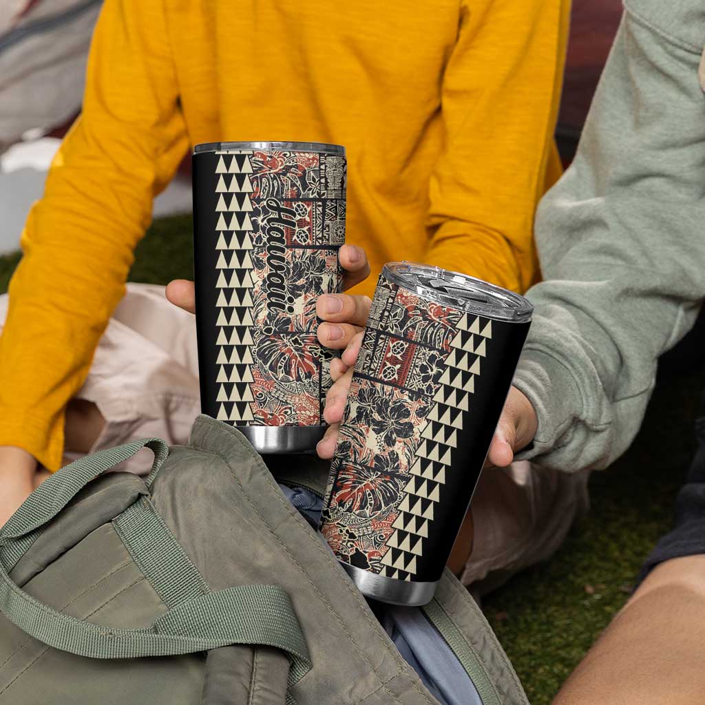 Hawaiian Quilt Tumbler Cup Hibiscus Kakau Vintage Style