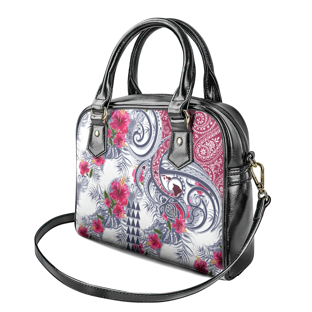 Hawaii Kakau Mix Paisley Pattern Shoulder Handbag Polynesian Tropical Unique Style LT01 - Polynesian Pride