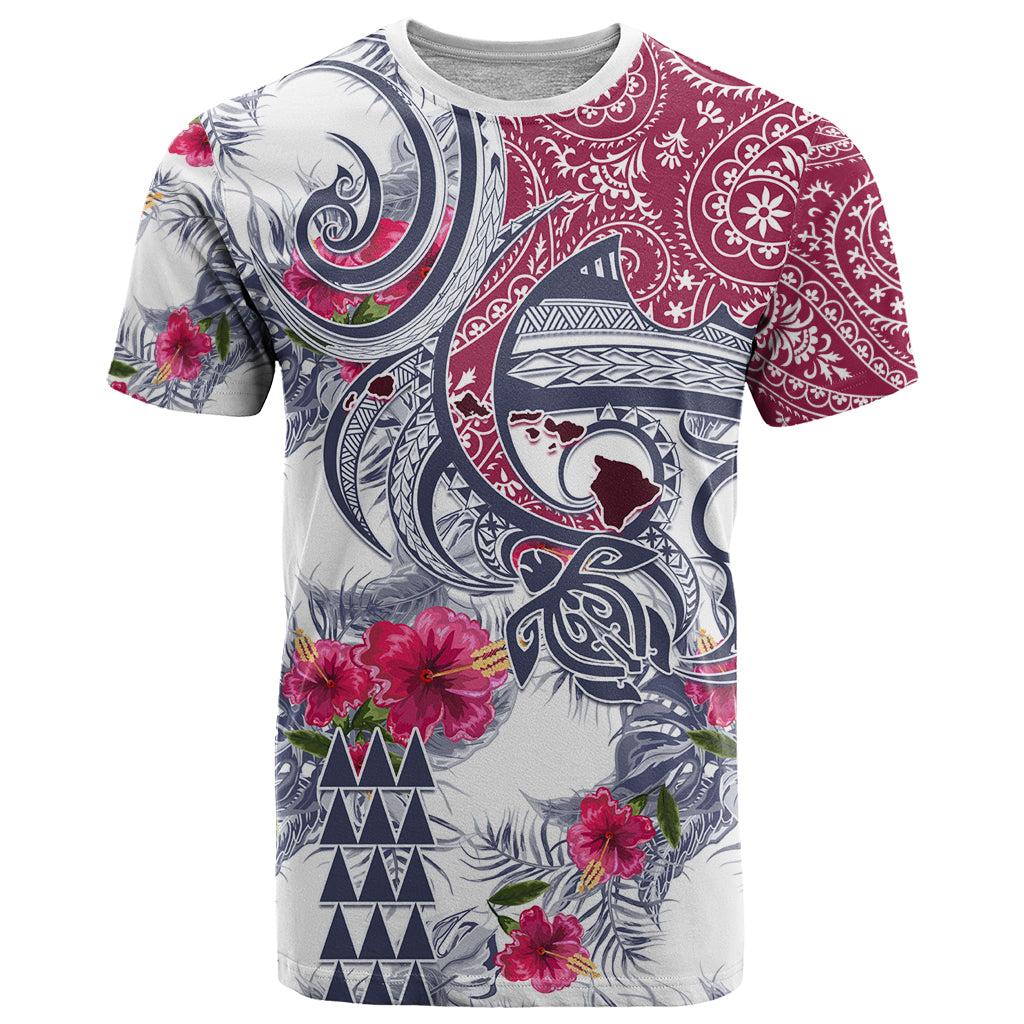 Hawaii Kakau Mix Paisley Pattern T Shirt Polynesian Tropical Unique Style LT01 White - Polynesian Pride