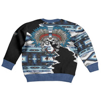 Native American Chief Skull With Axe Kid Ugly Christmas Sweater LT01 - Polynesian Pride