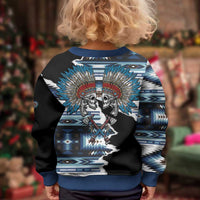 Native American Chief Skull With Axe Kid Ugly Christmas Sweater LT01 - Polynesian Pride