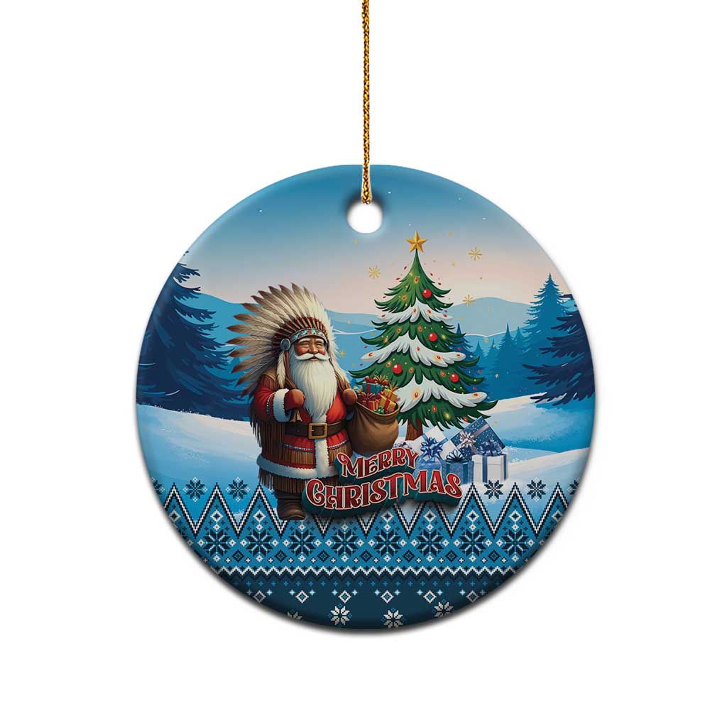 Native American Santa Claus Ceramic Ornament Merry Christmas 2025 LT01 - Polynesian Pride