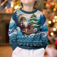 Personalized Native American Santa Claus Kid Ugly Christmas Sweater Merry Christmas 2025 LT01 - Polynesian Pride