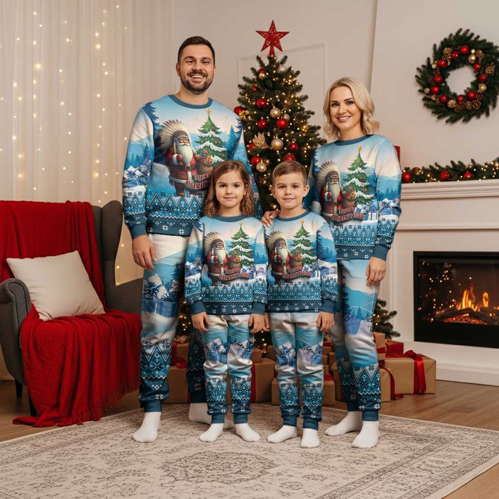 Personalized Native American Santa Claus Christmas Pajama Set Merry Christmas 2025 LT01 - Polynesian Pride