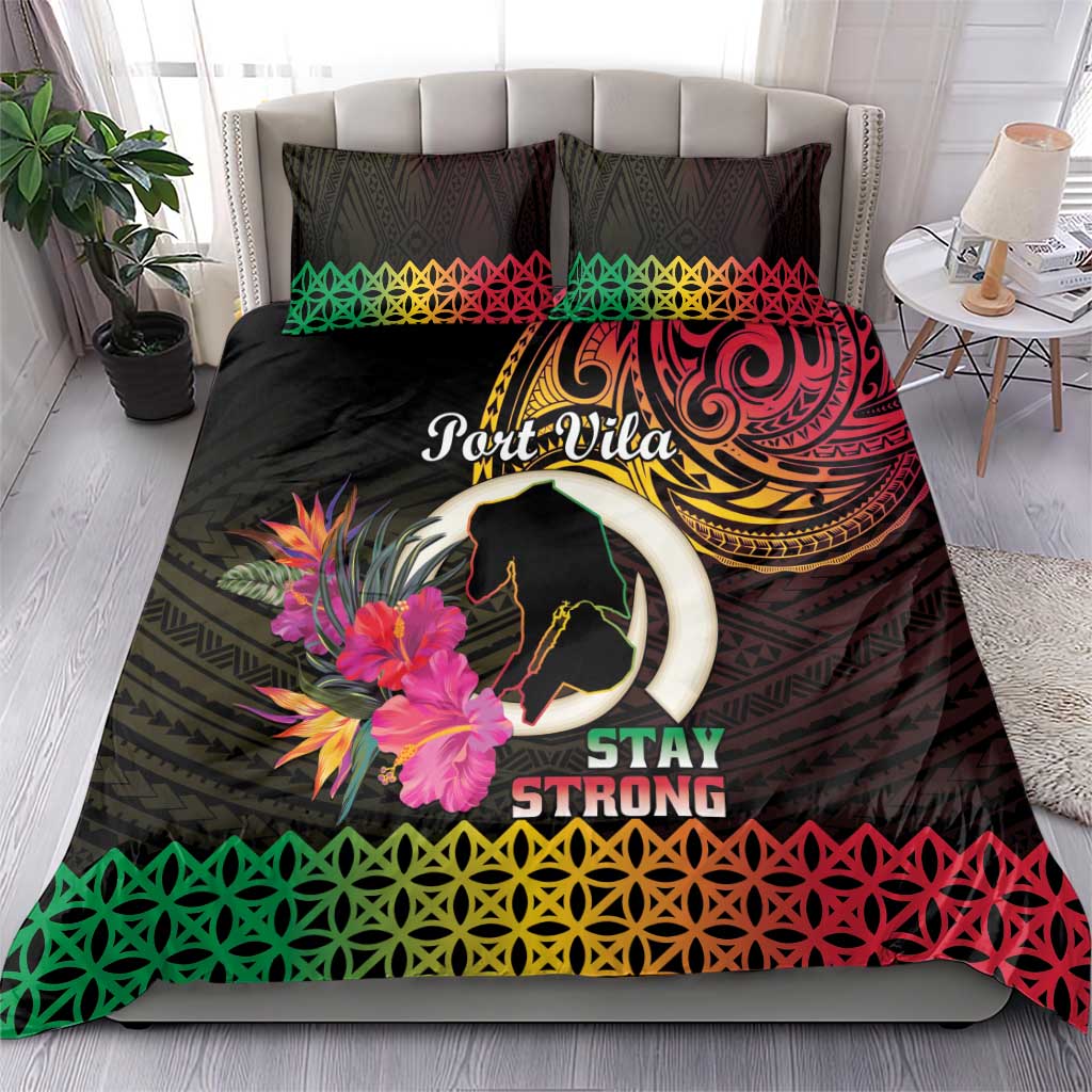 Vanuatu Port Vila Stay Strong Bedding Set Long God Yumi Stanap