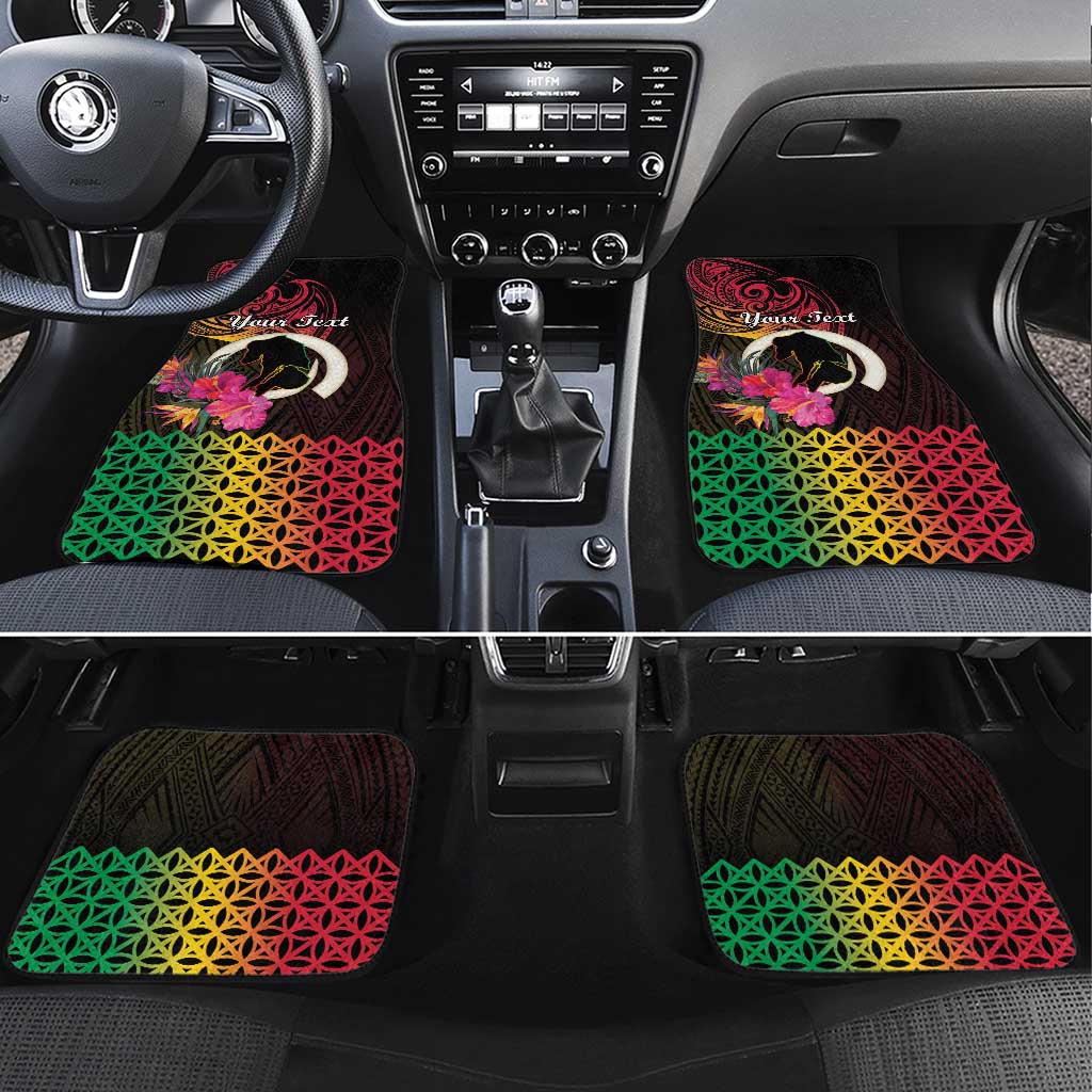 Vanuatu Port Vila Stay Strong Car Mats Long God Yumi Stanap LT01 Set 4pcs Black - Polynesian Pride