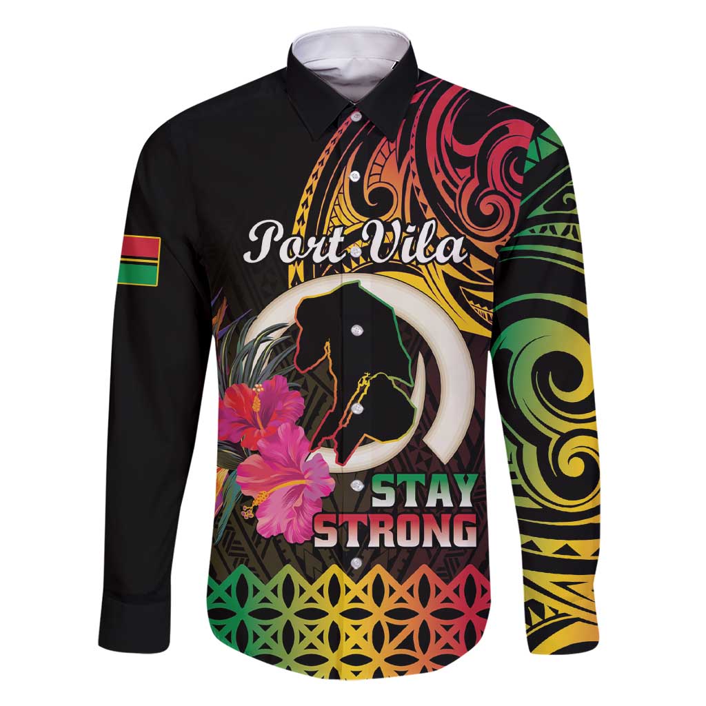 Personalised Vanuatu Port Vila Stay Strong Family Matching Short Sleeve Bodycon Dress and Hawaiian Shirt Long God Yumi Stanap