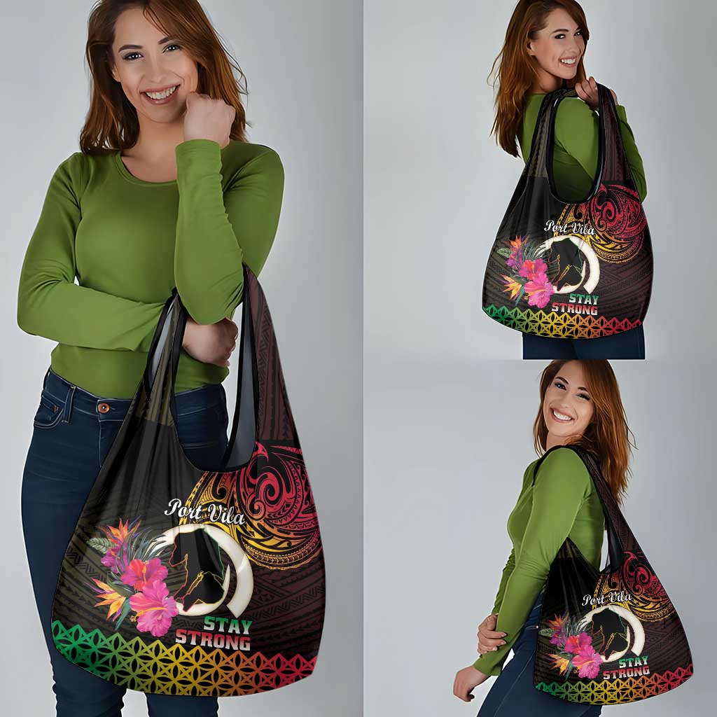 Vanuatu Port Vila Stay Strong Grocery Bag Long God Yumi Stanap