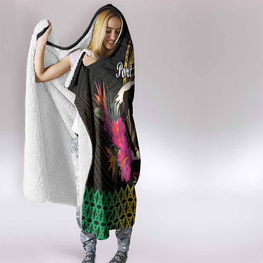 Vanuatu Port Vila Stay Strong Hooded Blanket Long God Yumi Stanap LT01 - Polynesian Pride