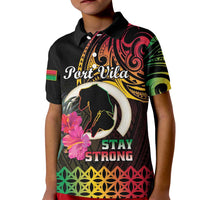 Personalised Vanuatu Port Vila Stay Strong Kid Polo Shirt Long God Yumi Stanap