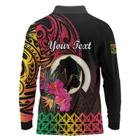 Personalised Vanuatu Port Vila Stay Strong Long Sleeve Polo Shirt Long God Yumi Stanap