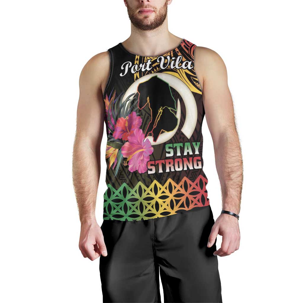 Personalised Vanuatu Port Vila Stay Strong Men Tank Top Long God Yumi Stanap LT01 - Polynesian Pride